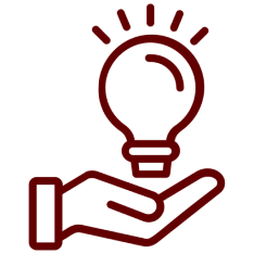 Mask group (3) Hand holding a light bulb icon.