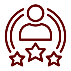 Mask group Person icon with three stars below.